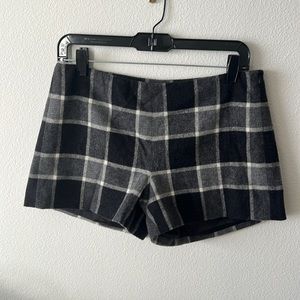 Theory Wool Plaid Mini Shorts Size 6